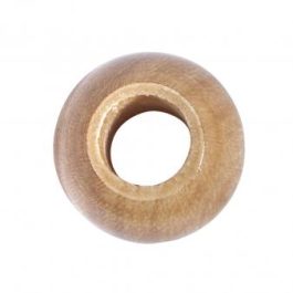 Houten kraal of bal gelakt 15mm doorsnede 6mm gat
