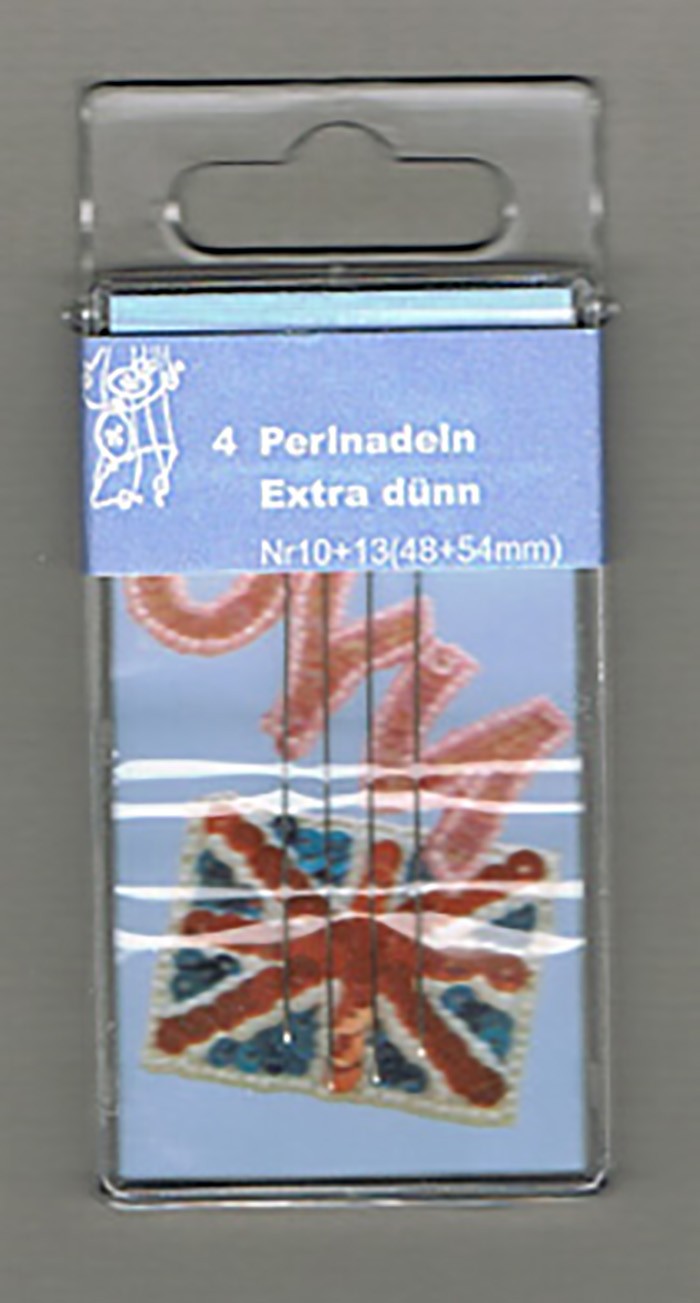 Kralen Parelnaalden extra dun 4 stuks nr. 10-13 (48+54mm)