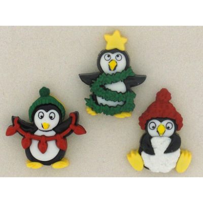 Fantasie Kerst Knoopjes Holiday Penguins 7472 Dress it up
