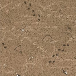Beige stof met div. afbeeldingen-Ilustrated