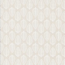 Pastel zalmkleur stof met witte bladeren