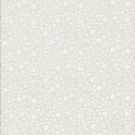 Pastel zalmkleur stof met witte bloemetjes