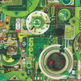 Zomerse quiltstof in donker groen en licht groen kleuren-Northcott