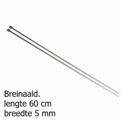 Pony breinaalden 5mm 60cm