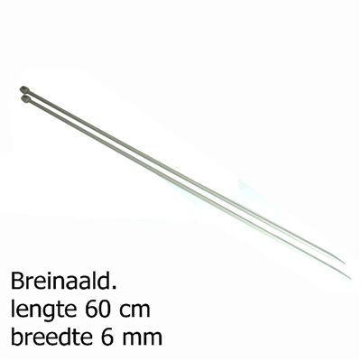 Pony breinaalden 6mm 60cm