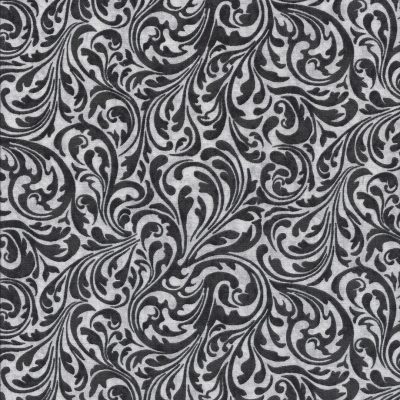 Witte stof met zwarte Paisleymotief-Quilting Treasures
