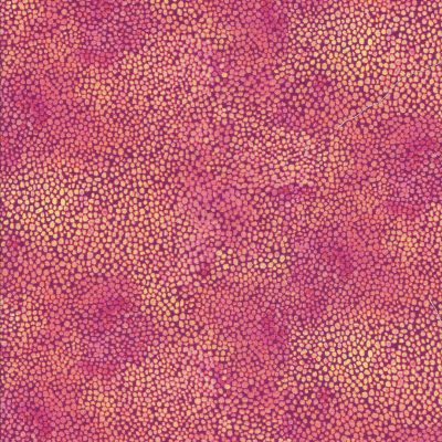 Fuchsia roze stof met gele en roze spikkels-Quilting Treasures