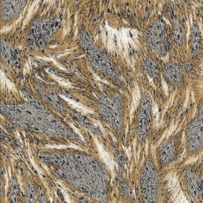 Bruine en beige veren stof met zilver