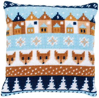 Kruissteekkussen Kit Wintermotiefjes borduren