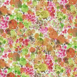 Stof met oranje-roze en groen patroon -Stof fabrics