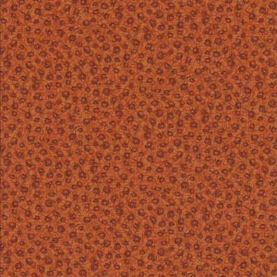 Warm oranje stof met donkere motiefjes-Stof Fabrics